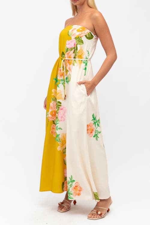 White Closet Botanical Bliss Maxi Dress In Yellow