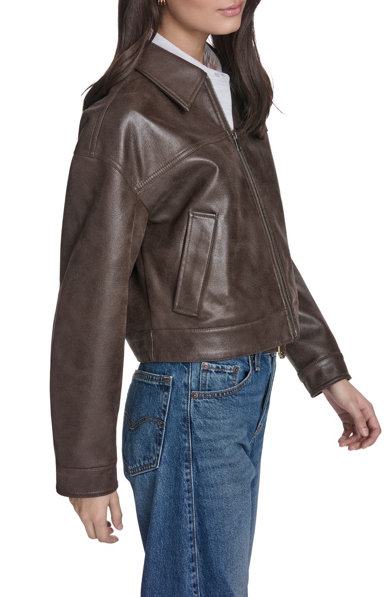 Levi's Faux Leather Zip Jacket, Alternate, color, Dark Brown Faux Suede