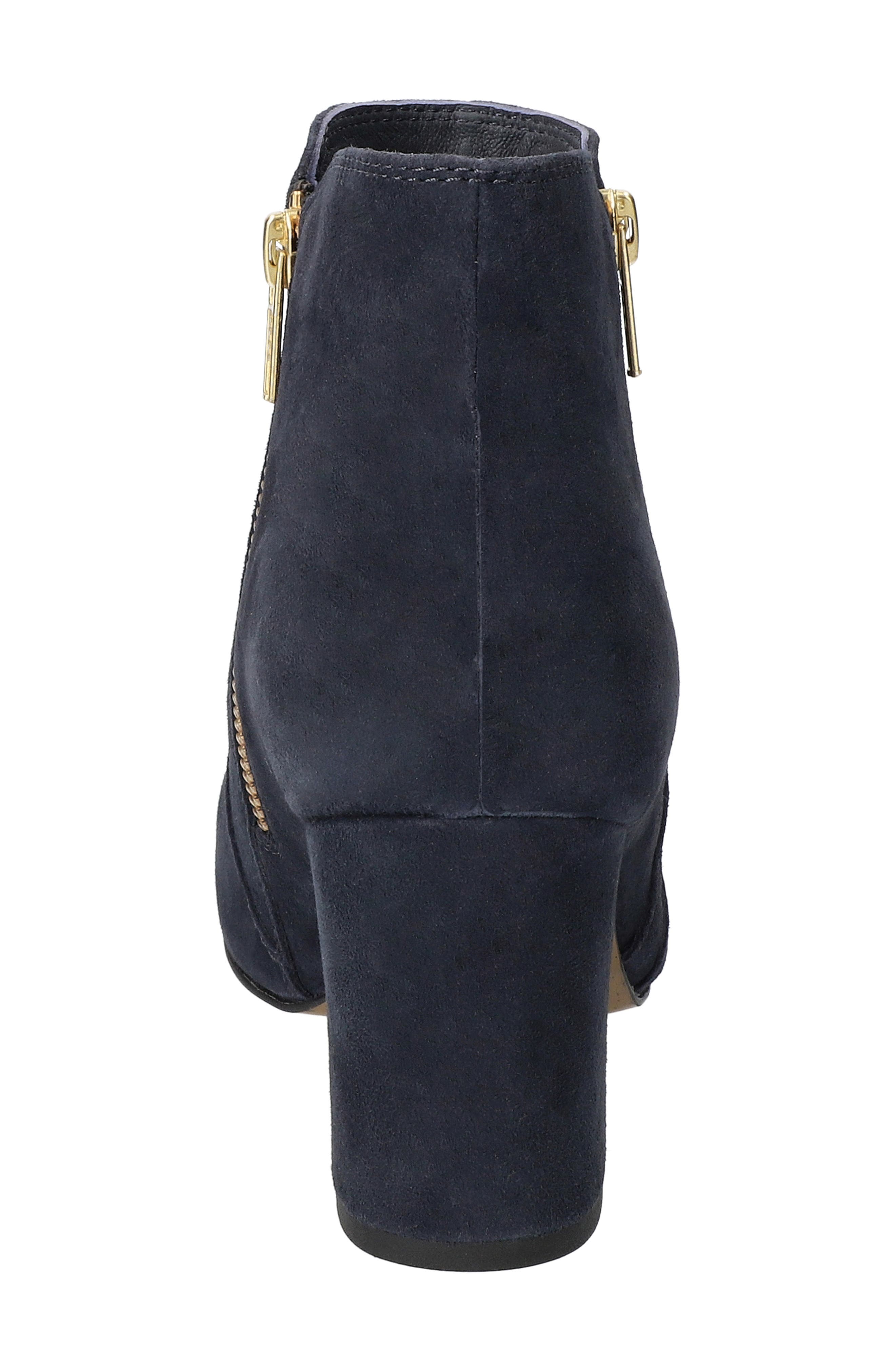 Port Block Heel Bootie, Alternate, color, NAVY SUEDE LEATHER