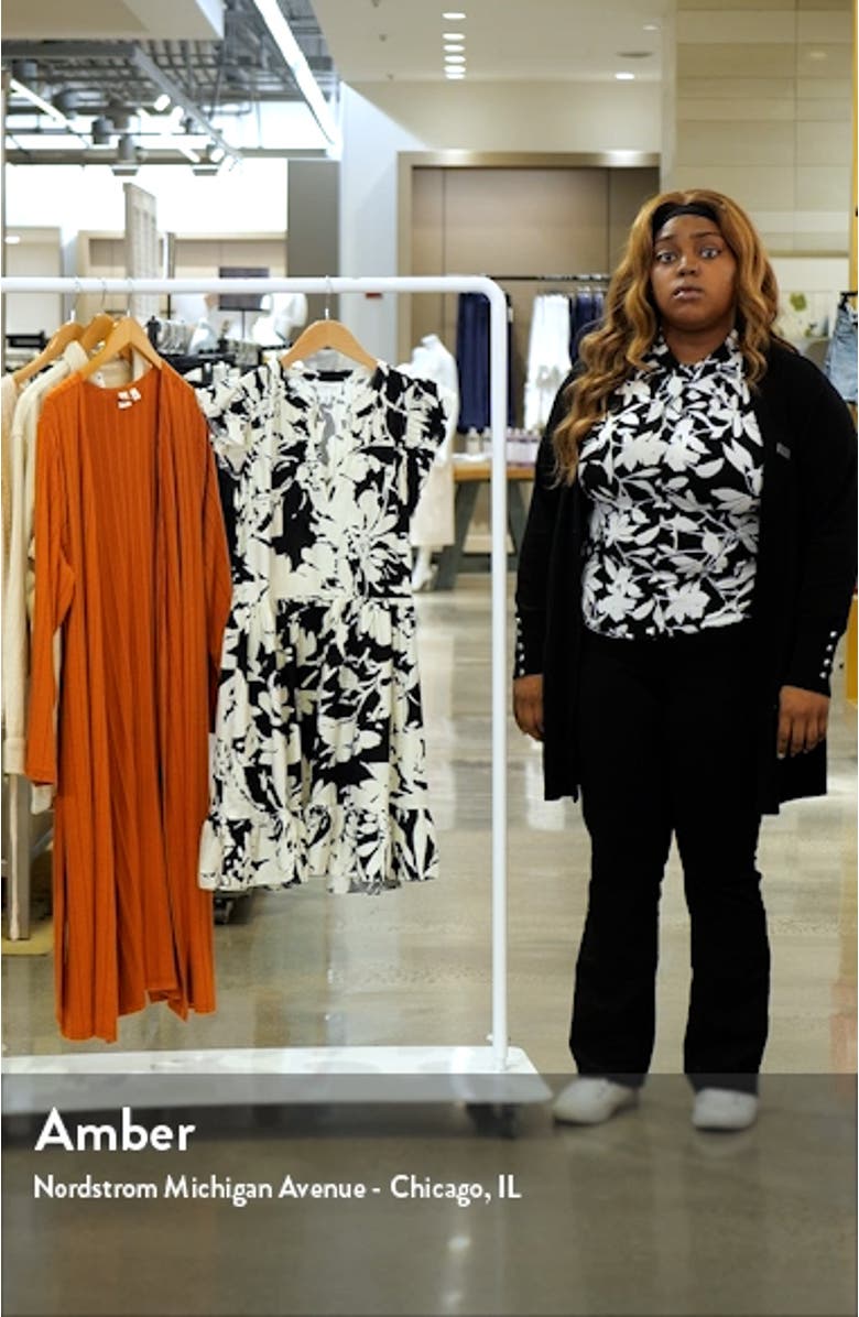 Print Ruffle Shoulder Minidress, sales video thumbnail