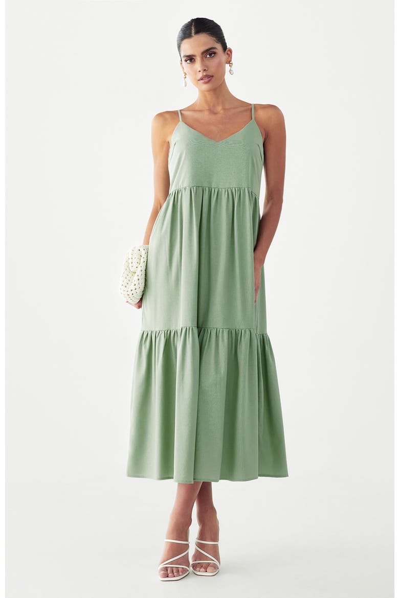 Phi Phi Midi Dress, Alternate, color, Sage Green