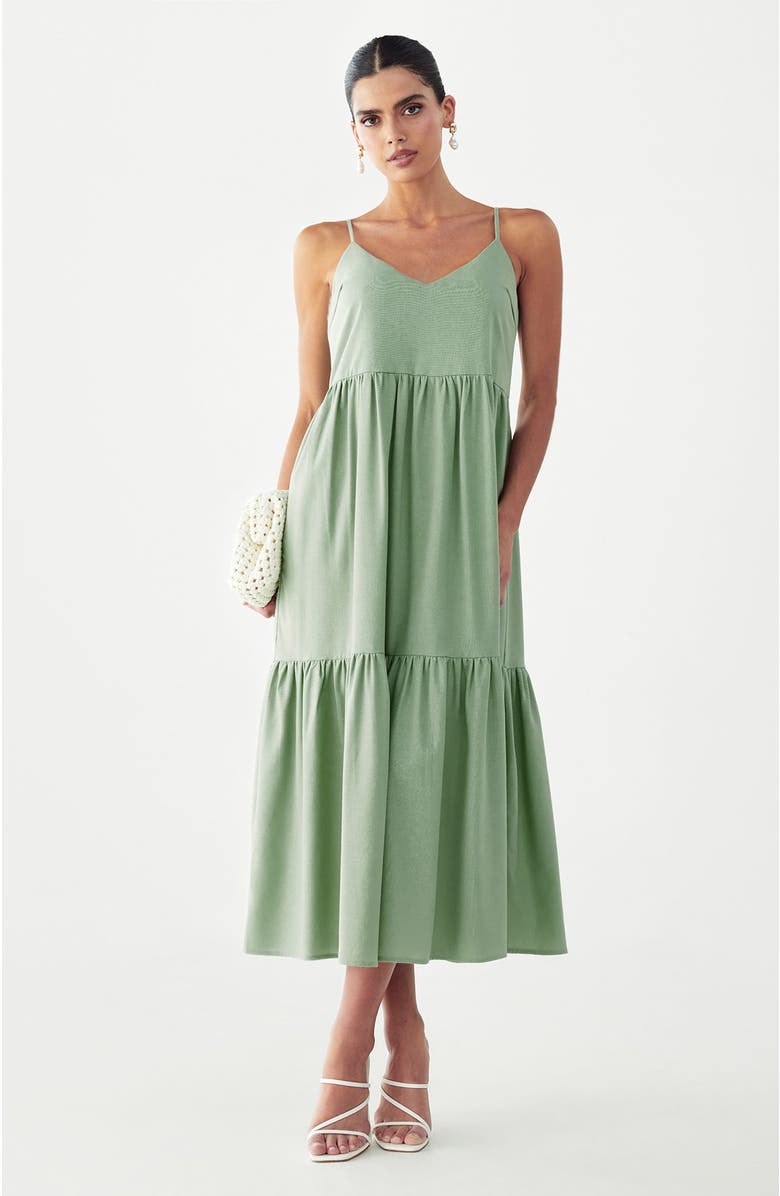 ST MRLO Phi Phi Midi Dress, Alternate, color, Sage Green