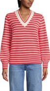 Lands' End Drifter Set in Sleeve Vneck Sweater