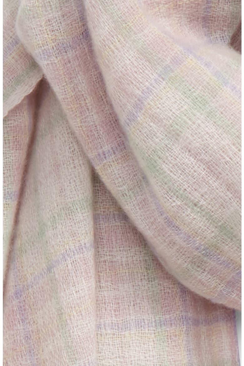 Kuzanne Check Wool & Cashmere Scarf, Alternate, color, LIGHT BLUE