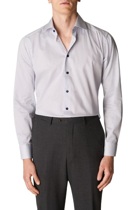 Slim Fit Dot Dress Shirt
