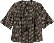 Bobeau Dot Print Boho Top