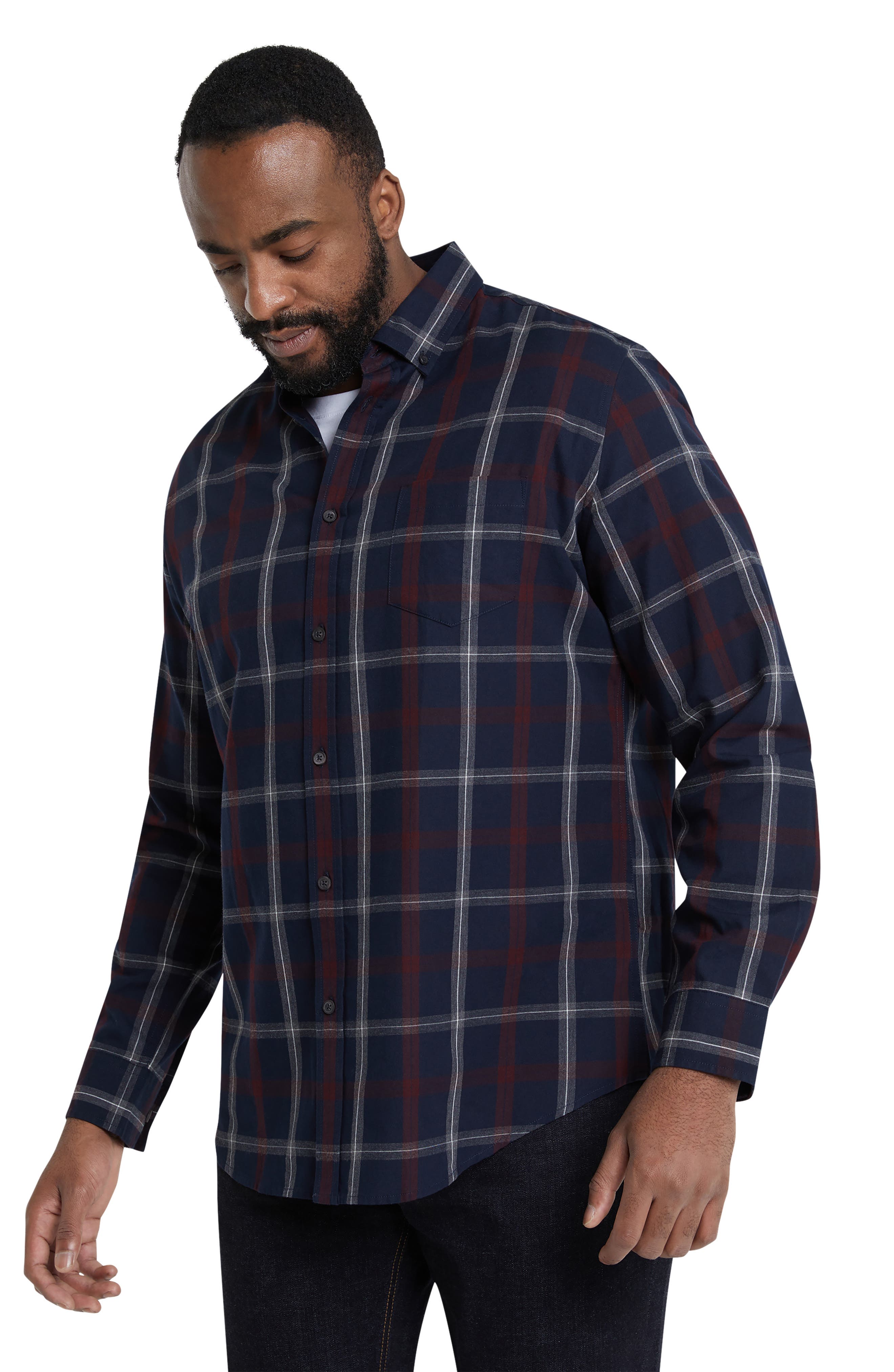 Johnny Bigg Aster Plaid Cotton Button-Up Shirt (Men) | Nordstrom