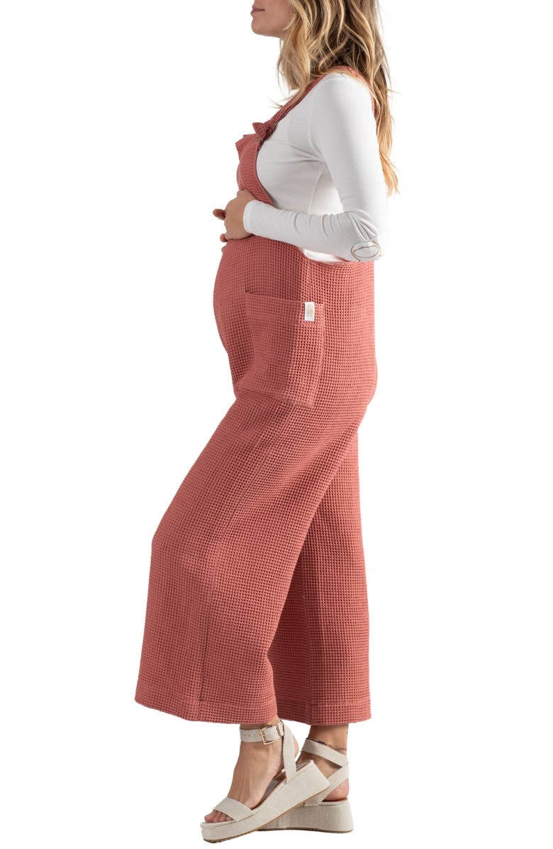 Cache Coeur Maya Organic Cotton Gauze Maternity/Nursing Jumpsuit, Alternate, color, Terracotta