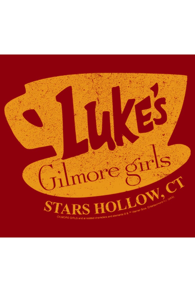 Men's Gilmore Girls Distressed Luke's Diner Logo  Graphic T-Shirt, Alternate, color, Cardinal