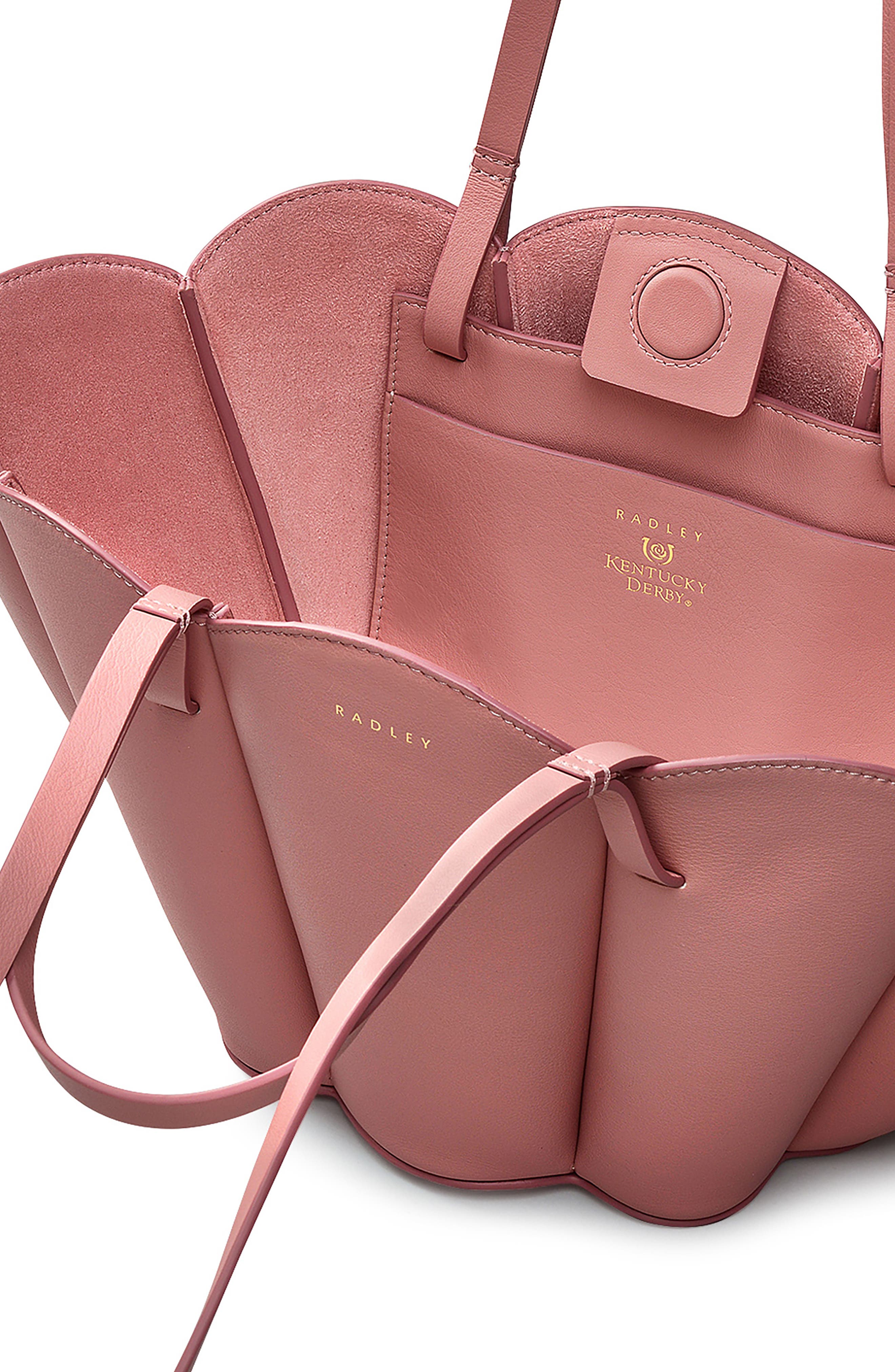 Radley x Kentucky Derby Lily Small Leather Tote, Alternate, color, Sienna Pink