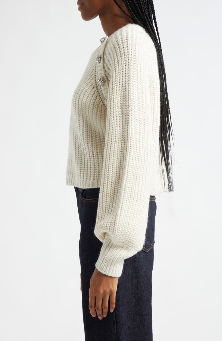 Cinq à Sept Keren Rhineston Button Sweater, Alternate, color, 