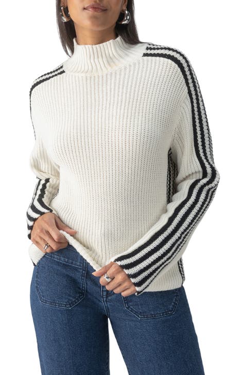 St. John collection knit striped mock neck sweater store XS