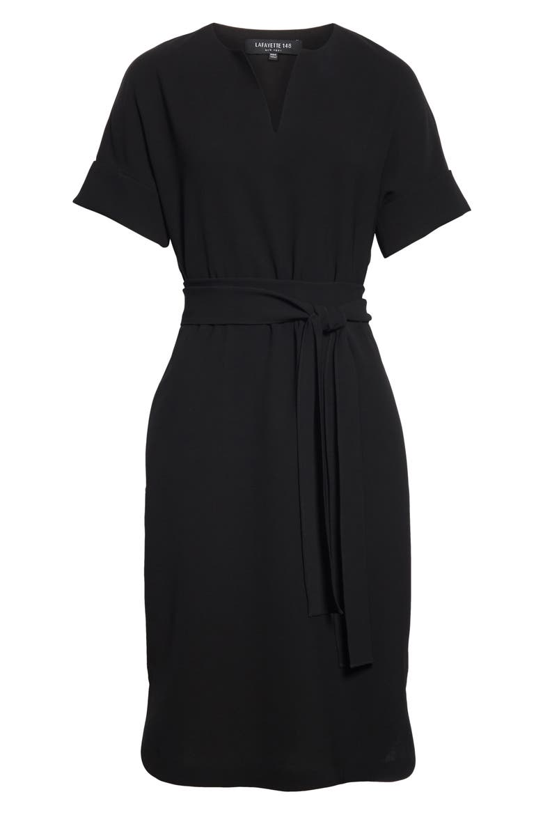Jubilee Stretch Crepe Dress, Alternate, color, BLACK