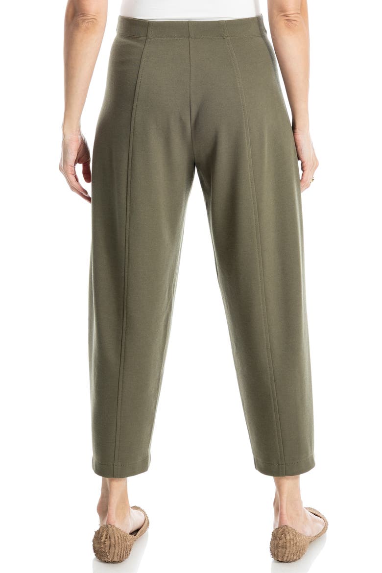 Twill Knit Barrel Leg Pants, Alternate, color, SAGE