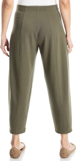 Twill Knit Barrel Leg Pants