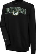 ANTIGUA Men's Antigua  Black Green Bay Packers Victory Chenille Pullover Sweatshirt