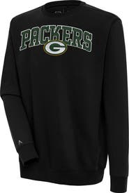 ANTIGUA Men's Antigua  Black Green Bay Packers Victory Chenille Pullover Sweatshirt