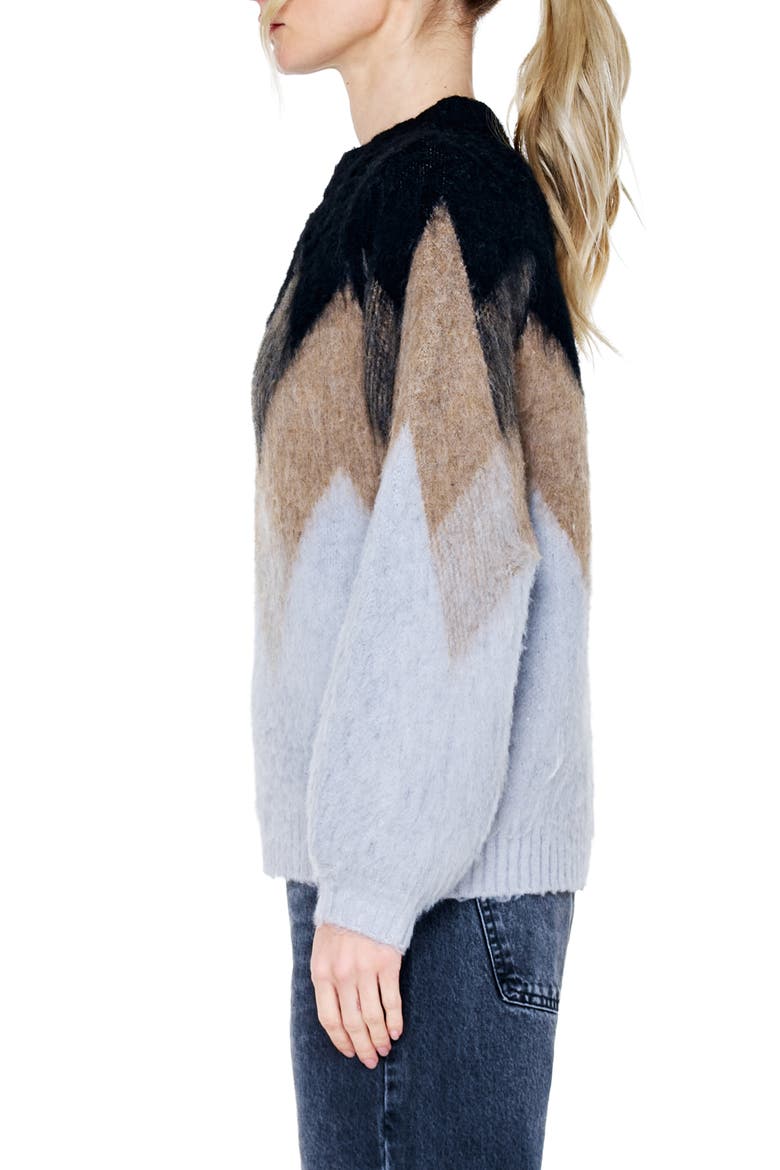 Katy Geometric Sweater, Alternate, color, GREY MULTI