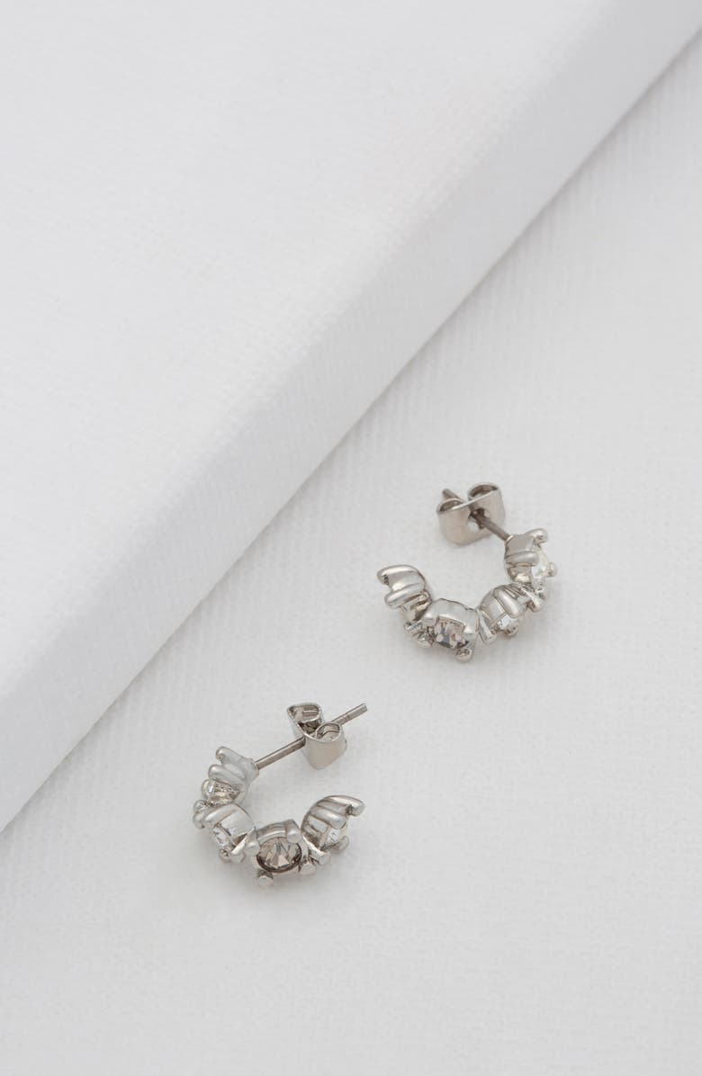 Ted Baker London Cresita Crystal Nano Hoop Earrings, Alternate, color, Silver Clear Multi Crystal