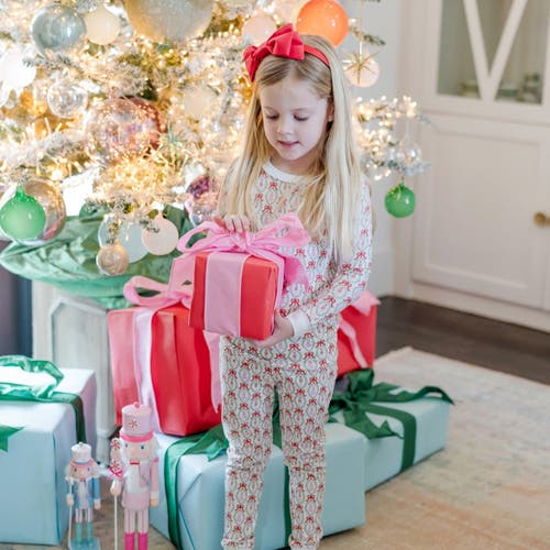 Lila And Hayes Ava Girls' Pajama Pant Set In Red