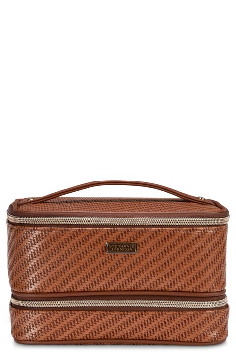 Rosewood Cognac Jenny Train Cosmetics Case