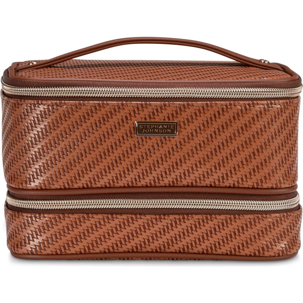 Stephanie Johnson Rosewood Cognac Jenny Train Cosmetics Case
