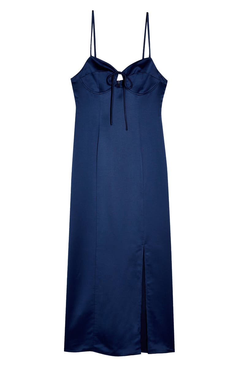 Topshop Bustier Bodice Satin Midi Slipdress, Alternate, color, 