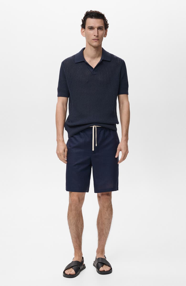 MANGO Open Stitch Cotton Blend Polo, Alternate, color, 