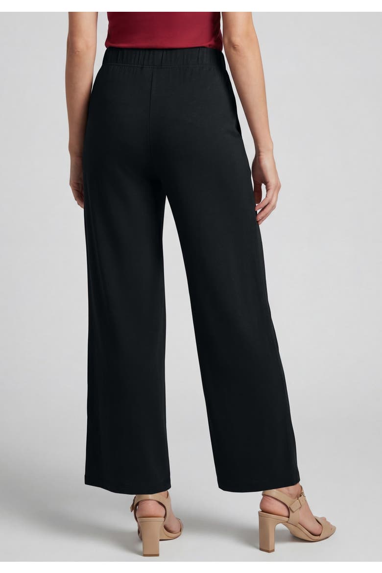 Everyday Stretch Knit Wide Leg Pant, Alternate, color, BLACK