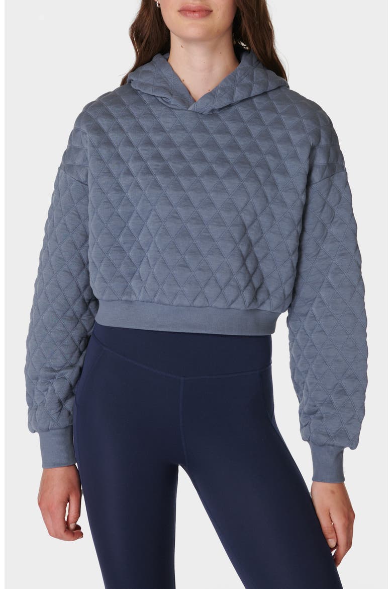 Sandwash Quilted Hoodie, Main, color, ENDLESS BLUE