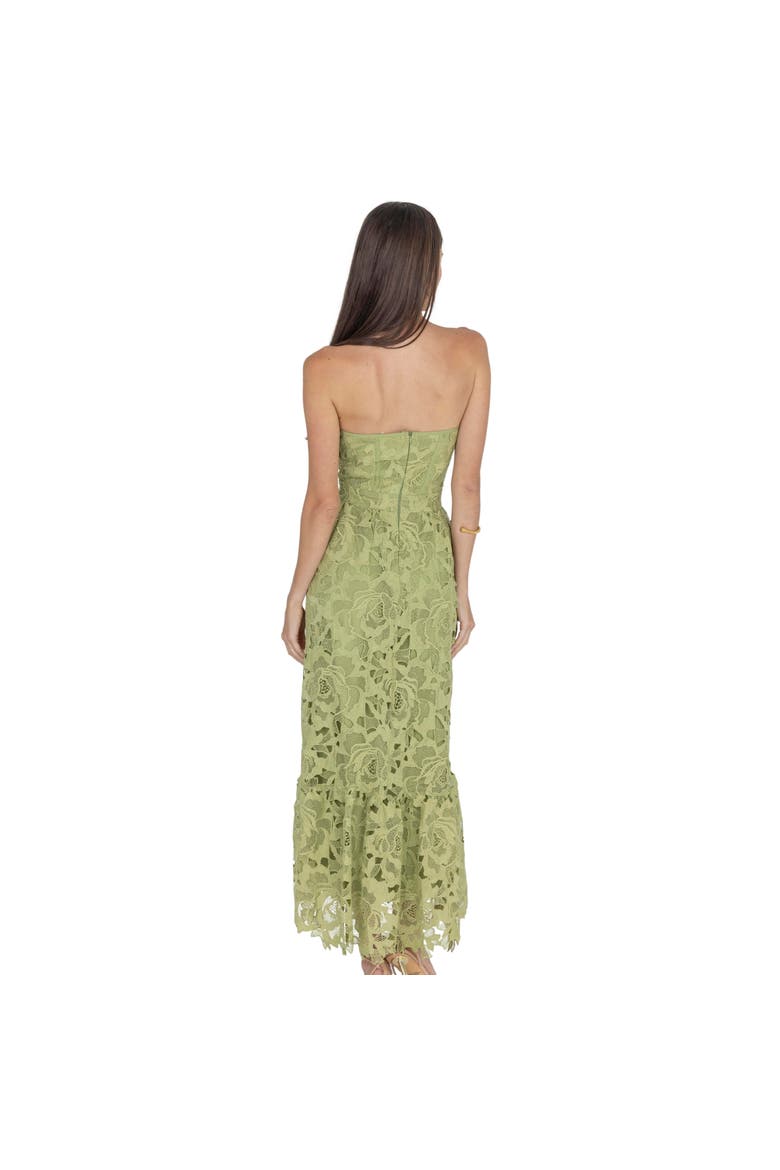 Amelia Lace Bustier Midi Dress Guipure Lace, Alternate, color, GREEN