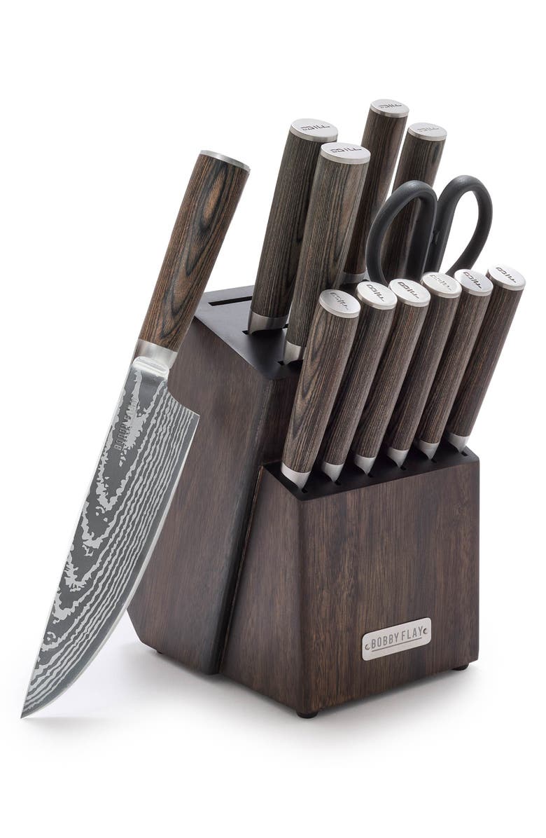 GreenPan x Bobby Flay Stainless Steel 13-Piece Knife Block Set, Main, color,