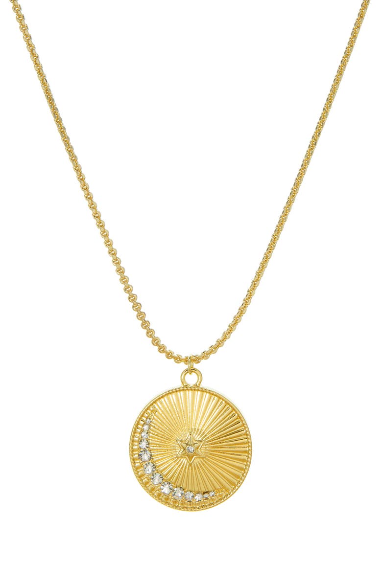 MARLYN SCHIFF Moonlight Pavé Pendant Necklace, Main, color, 