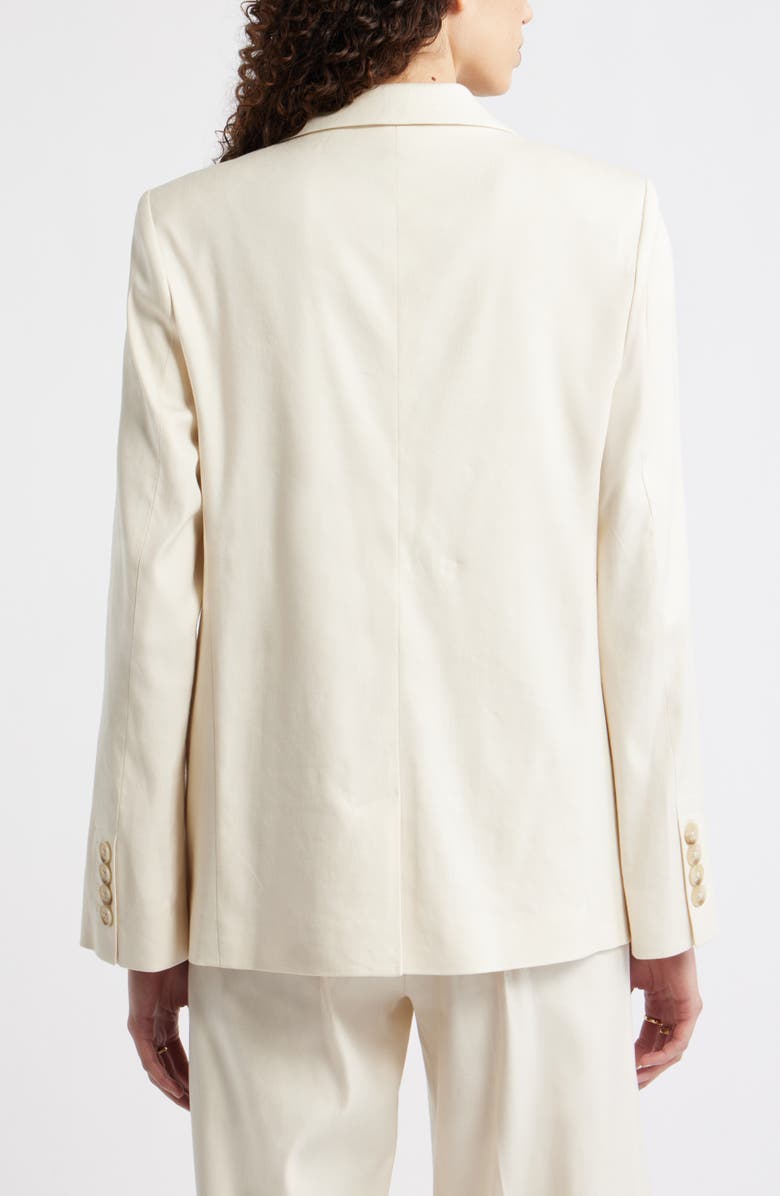 Nordstrom The Liv Linen Blend Boyfriend Blazer, Alternate, color, Ivory Birch