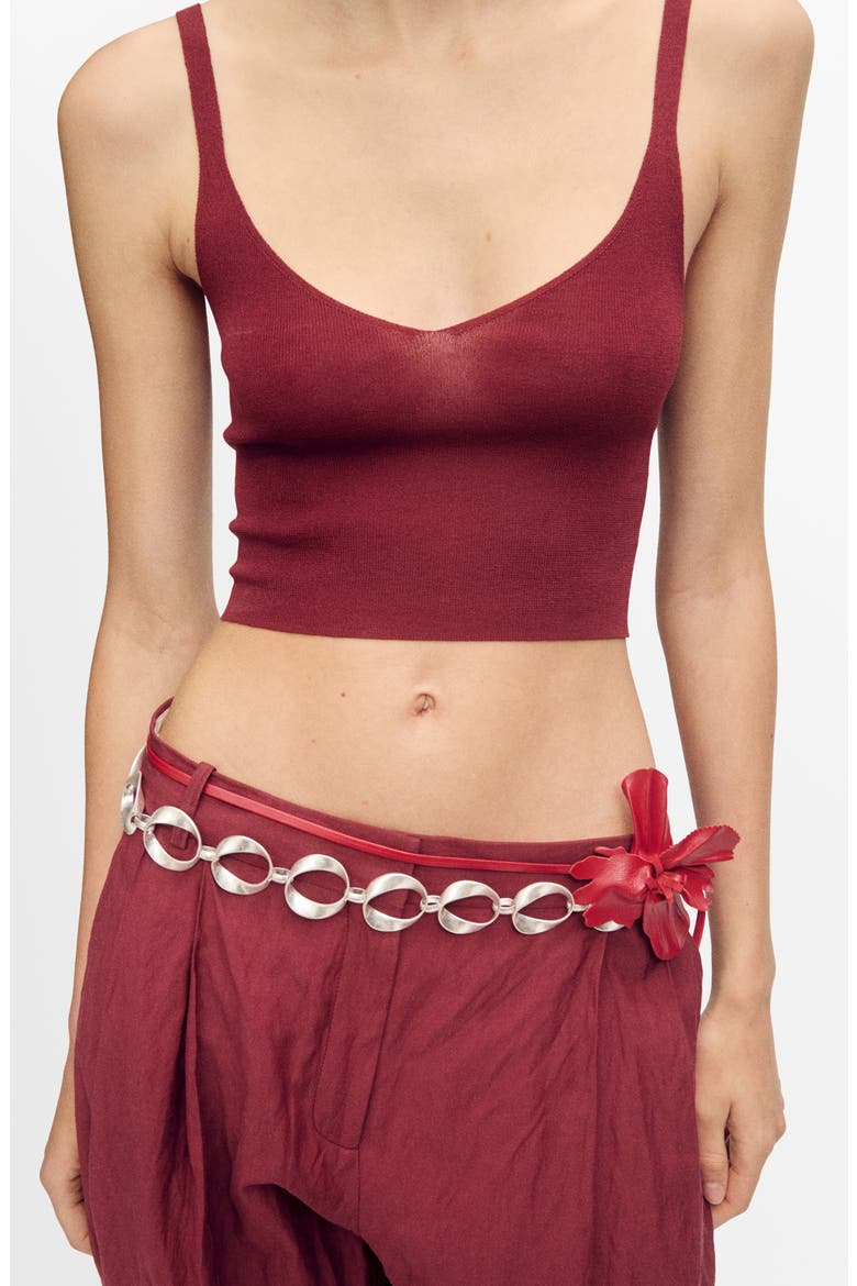 Fine Knit Crop Top, Main, color, BURGUNDY