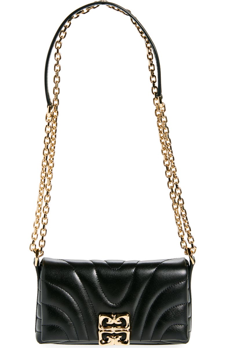 Givenchy 4G Liquid Logo Quilted Calfskin Wallet on a Chain, Main, color,