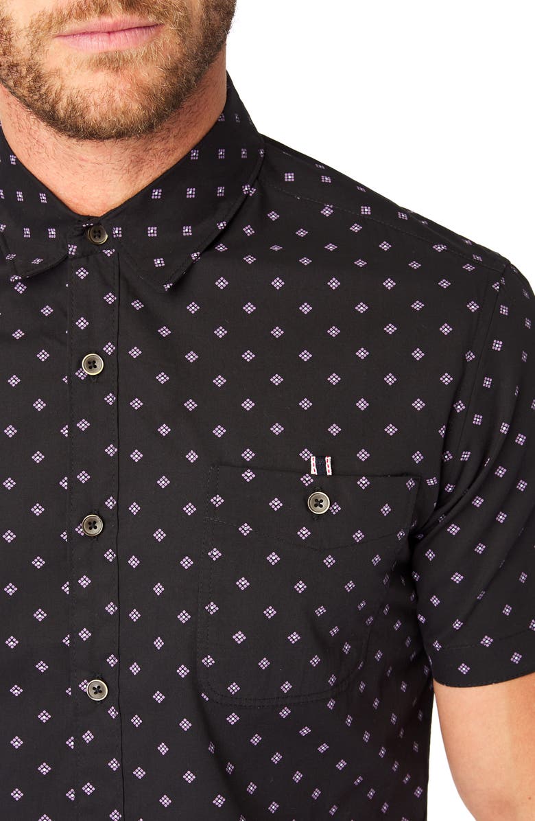 7 Diamonds Flux Slim Fit Short Sleeve Button-Up Shirt, Alternate, color, 