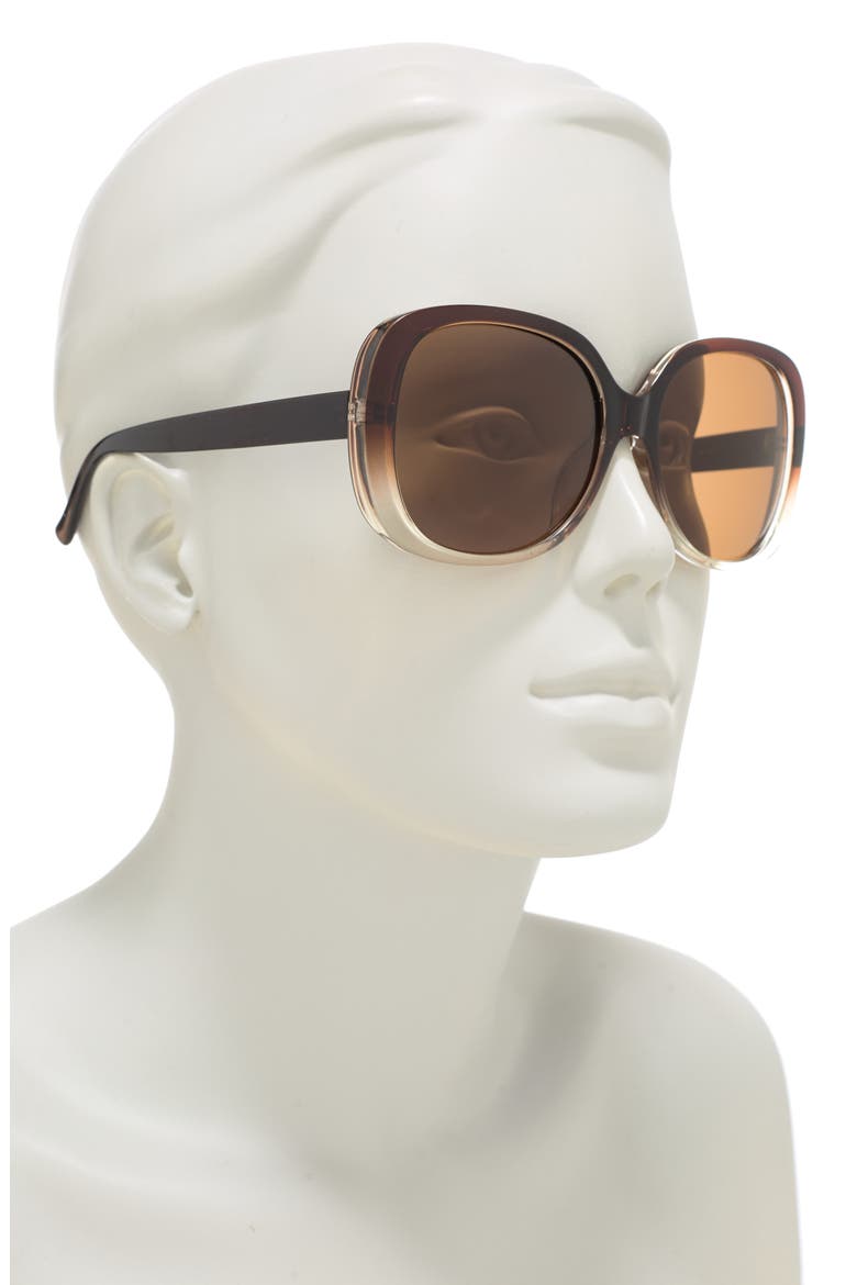 58mm Polarized Round Sunglasses, Alternate, color, BROWN GRADIENT