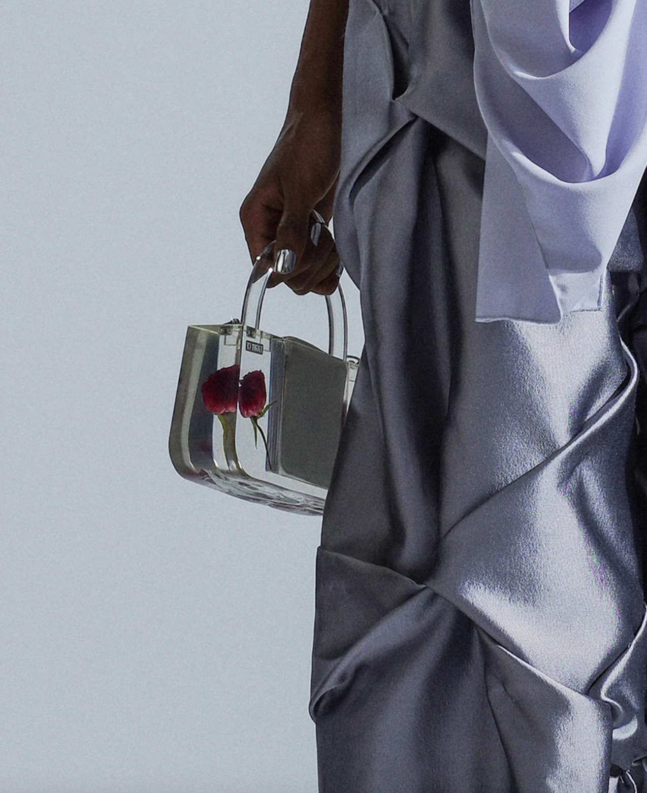 KATE BARTON Floating Rose Bag, Alternate, color, Clear