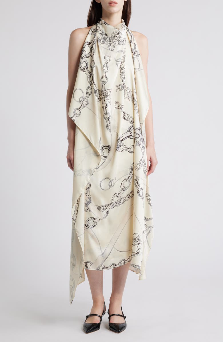 COS Chain Print Satin Dress, Main, color, 