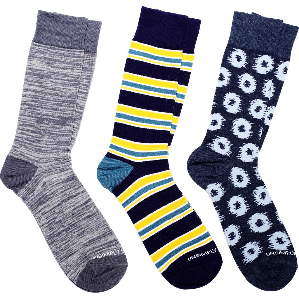 Unsimply Stitched Assorted 3-pack Of Crew Socks In Multi