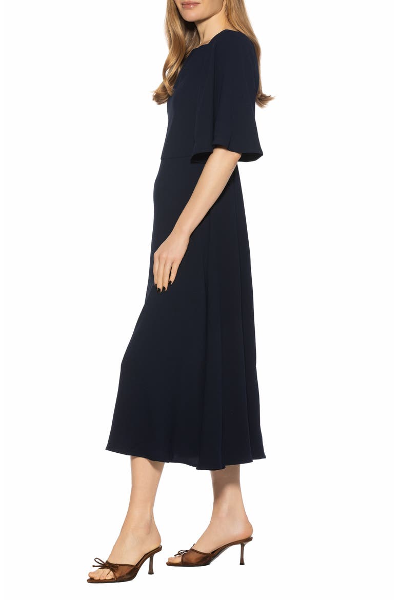 Milos Boatneck Midi Dress, Alternate, color, NAVY