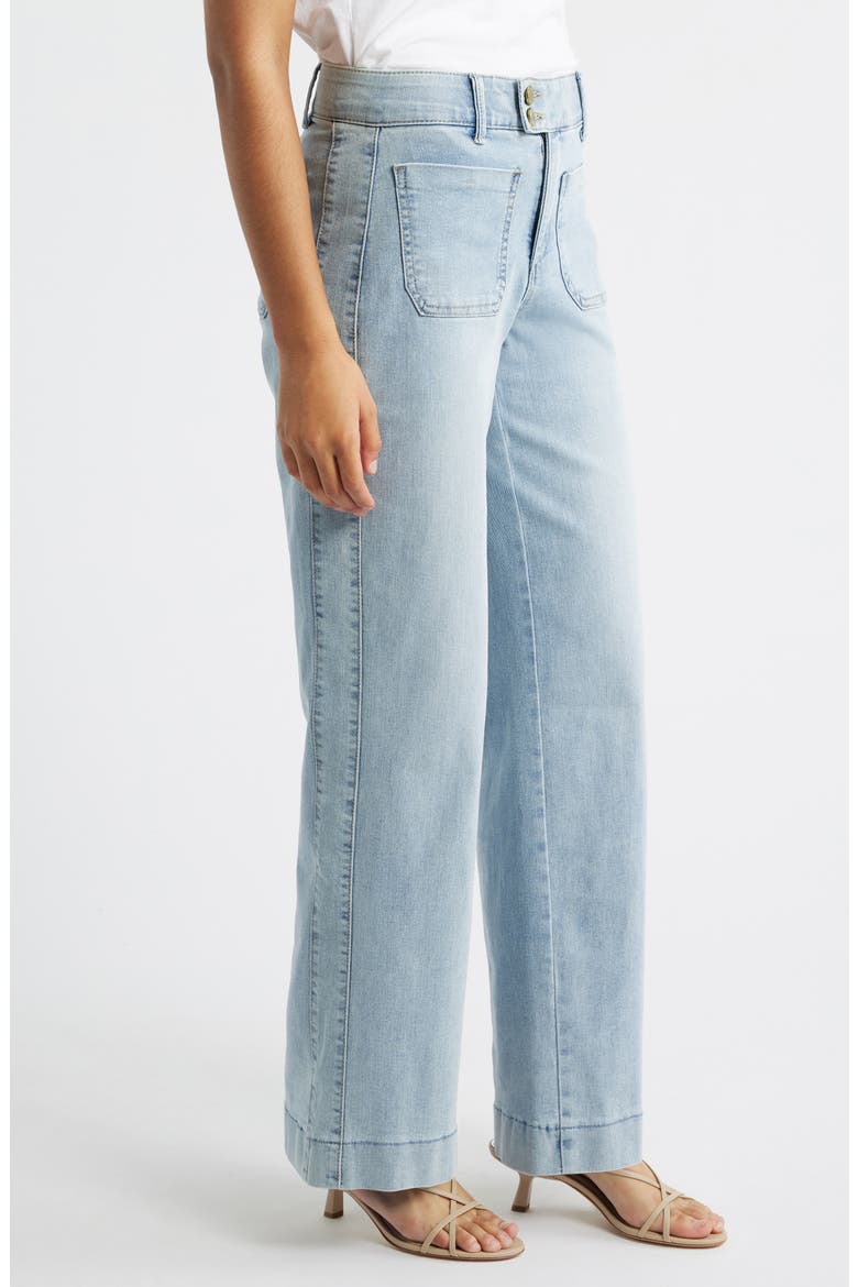 Patch Pocket High Waist Wide Leg Jeans, Alternate, color, POWDER BLUE ARTISANAL