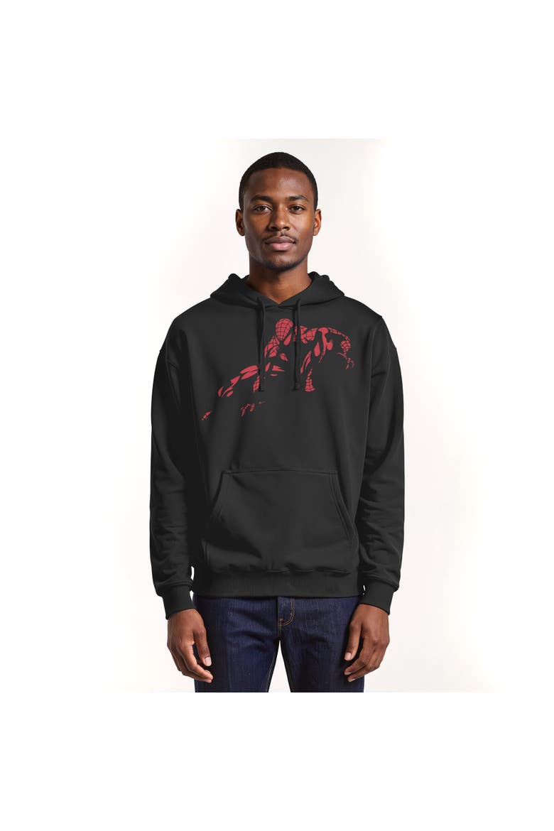 Men's Marvel Spider-Man Vintage Red Wraith Shadow Pose  Pull Over Hoodie, Main, color, Black