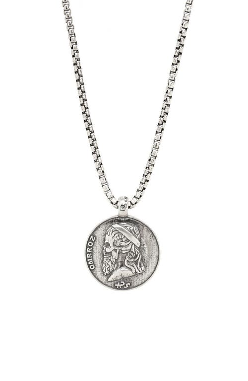 Degs & Sal Greek Skull Pendant Necklace in Silver  product