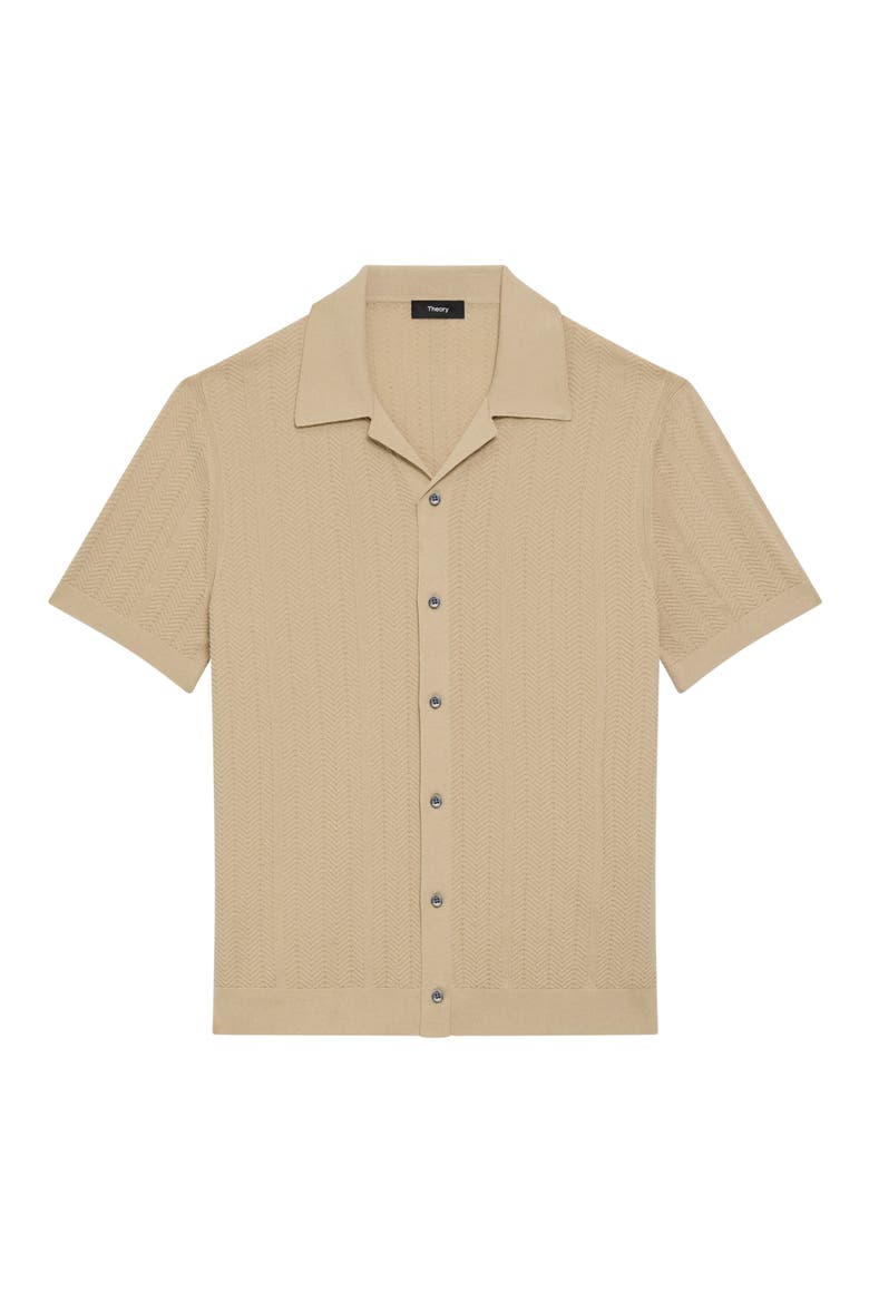 Chevron Knit Camp Shirt, Alternate, color, CHINO