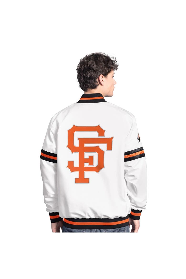 Men's Starter  White San Francisco Giants Cooperstown Scout Full-Snap Varsity Jacket, Alternate, color, White