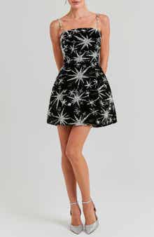 Stella Rhinestone Star Print Cocktail Minidress