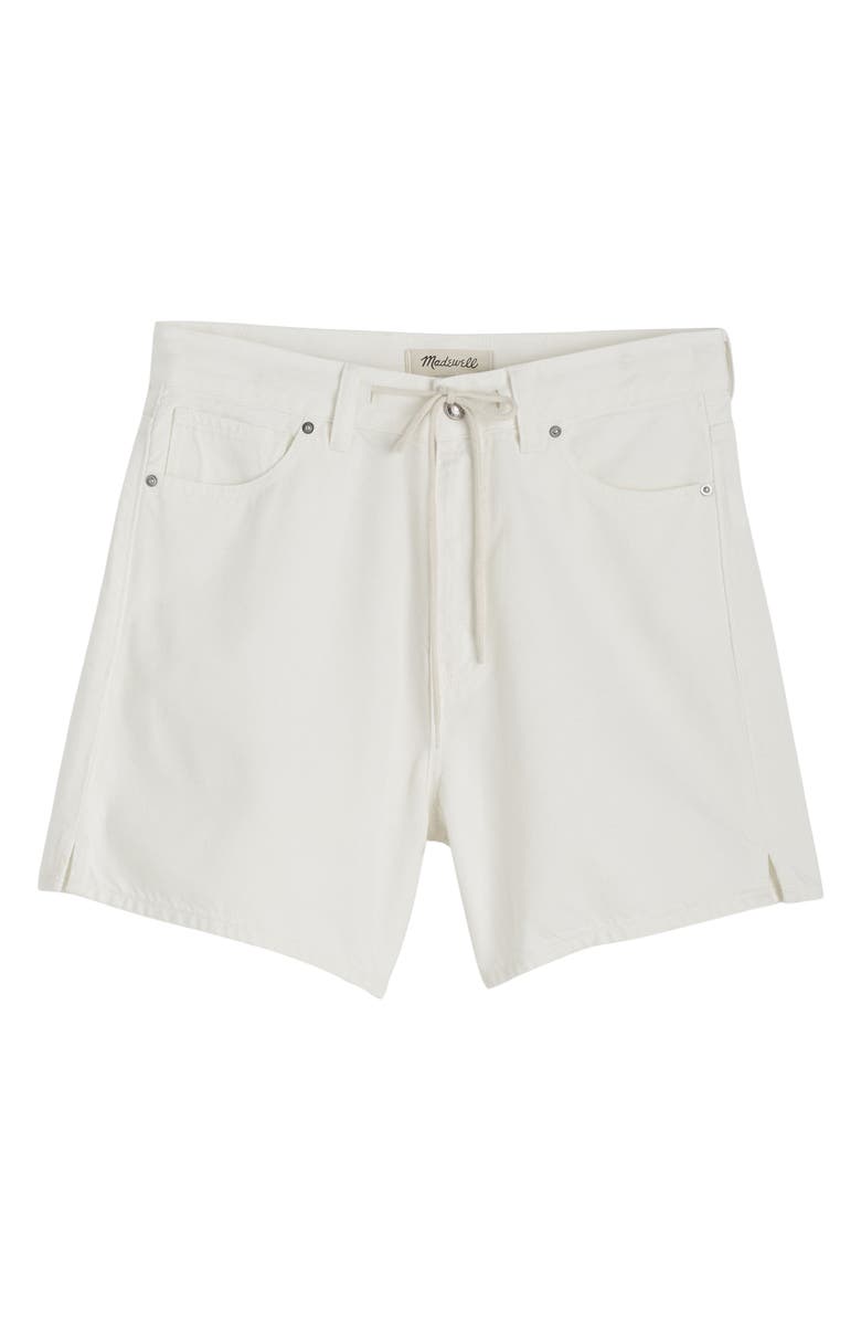 Madewell Drawstring Waist Denim Shorts, Alternate, color, Tile White