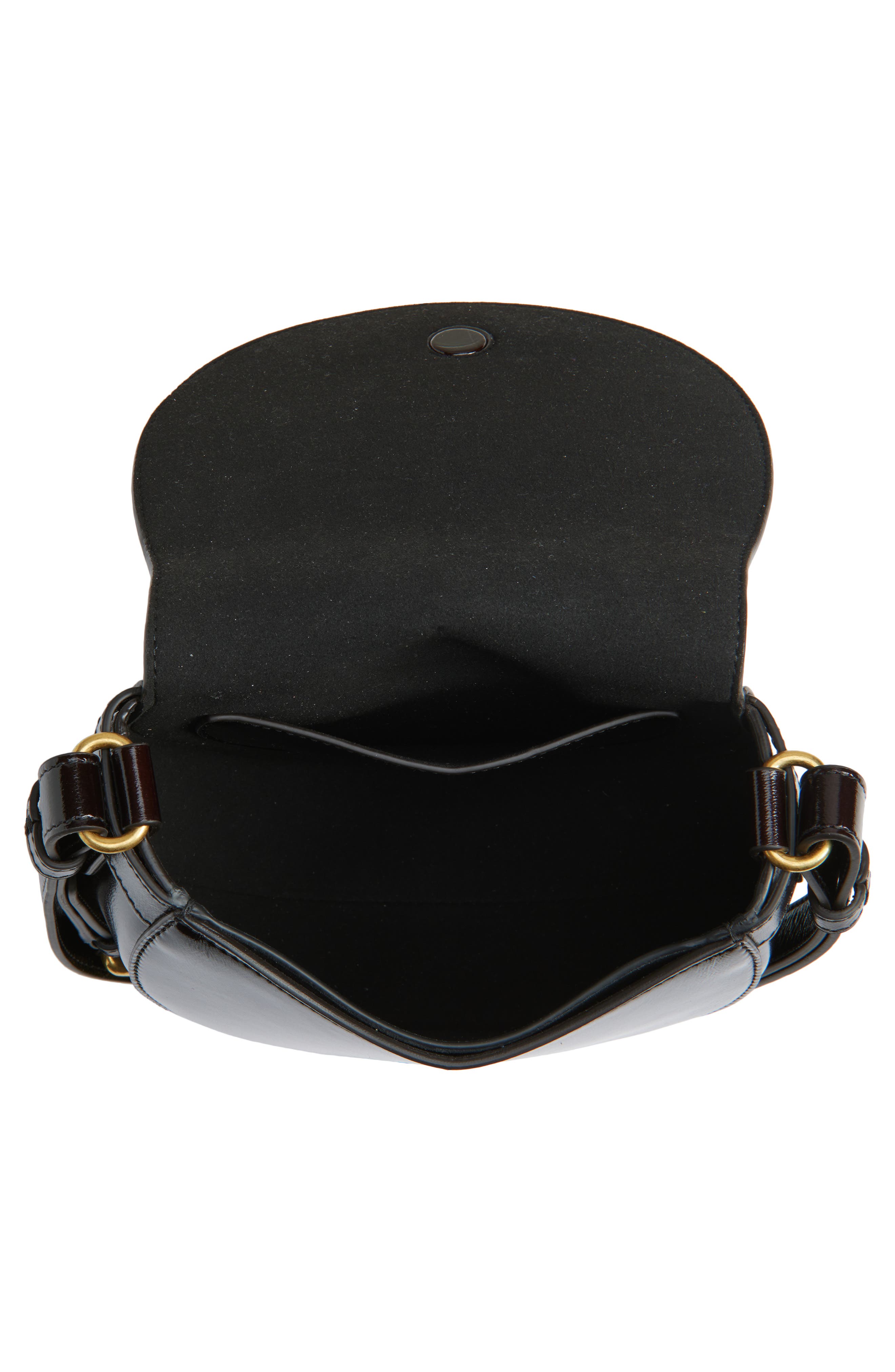 Dries Van Noten Arc Patent Leather Crossbody Bag, Alternate, color, Dark Brown 704